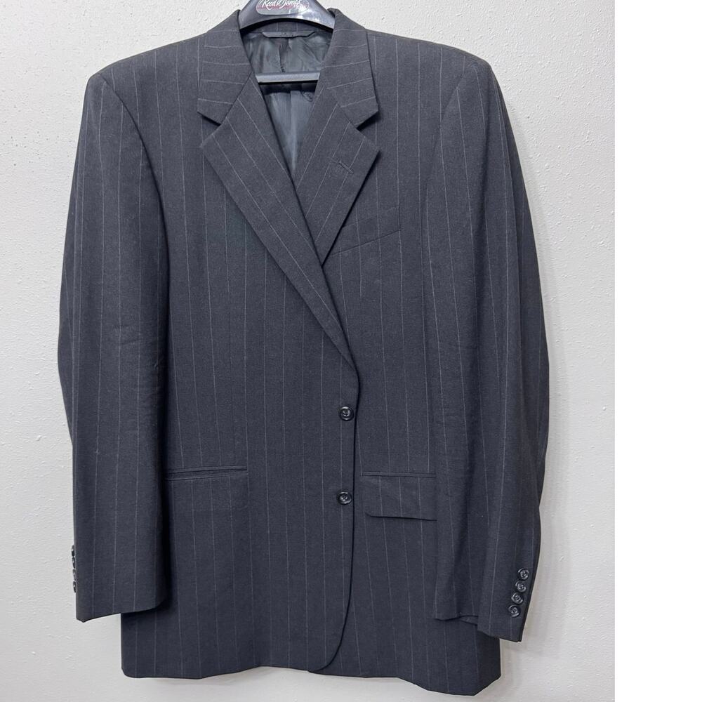 Hickey Freeman‎ 100% Wool Blazer Sportcoat Sz 42L Gray Pinstripe Made in USA